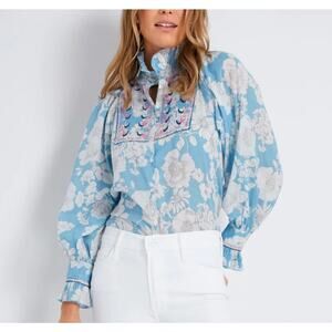 Tuckernuck Blue Floral Blouse